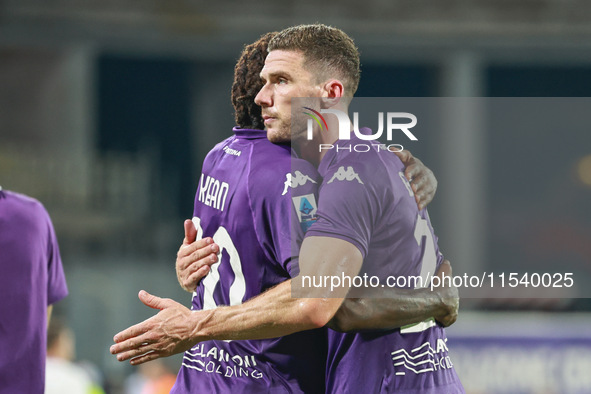 Gosens scores a goal during the Italian Serie A football match between ACF Fiorentina and A.C. Monza in Florence, Italy, on September 1, 202...