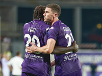 Gosens scores a goal during the Italian Serie A football match between ACF Fiorentina and A.C. Monza in Florence, Italy, on September 1, 202...