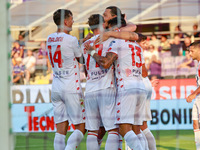 Milan Djuric of AC Monza celebrates after scoring his team's goal during the Italian Serie A football match between ACF Fiorentina and AC Mo...