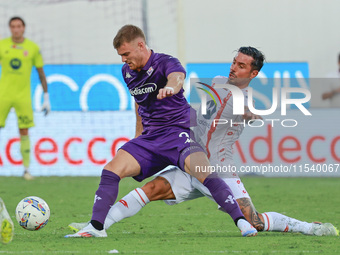 Lucas Beltran of ACF Fiorentina controls the ball during the Italian Serie A football match between ACF Fiorentina and A.C. Monza in Florenc...