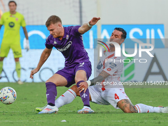 Lucas Beltran of ACF Fiorentina controls the ball during the Italian Serie A football match between ACF Fiorentina and A.C. Monza in Florenc...