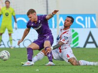 Lucas Beltran of ACF Fiorentina controls the ball during the Italian Serie A football match between ACF Fiorentina and A.C. Monza in Florenc...