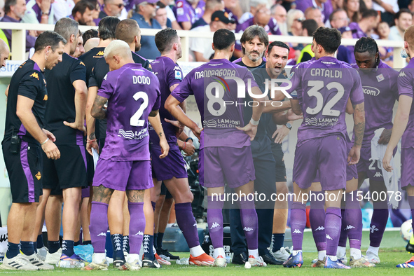 ACF Fiorentina breaks during the Italian Serie A football match between ACF Fiorentina and A.C. Monza in Florence, Italy, on September 1, 20...