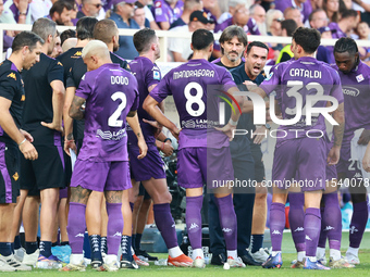 ACF Fiorentina breaks during the Italian Serie A football match between ACF Fiorentina and A.C. Monza in Florence, Italy, on September 1, 20...