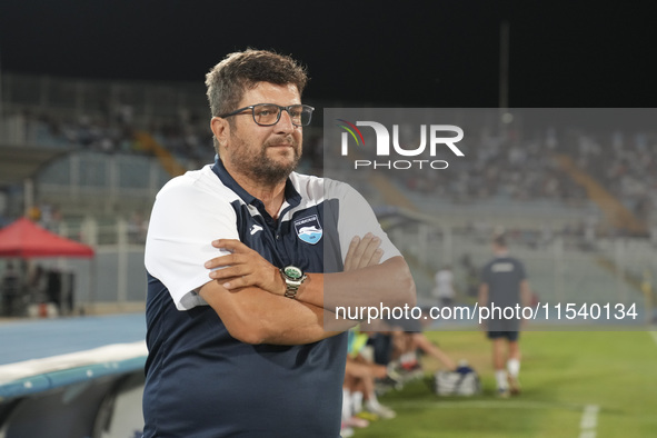 Silvio Baldini is the head coach of Delfino Pescara 1936 during the Serie C NOW match between Delfino Pescara 1936 and Torres at Stadio Adri...