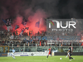 Curva Nord Pescara during the Serie C NOW match between Delfino Pescara 1936 and Torres at Stadio Adriatico ''Giovanni Cornacchia'' in Pesca...