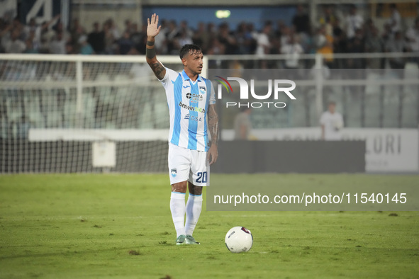 Accursio Bentivegna of Delfino Pescara 1936 is in action during the Serie C NOW match between Delfino Pescara 1936 and Torres at Stadio Adri...