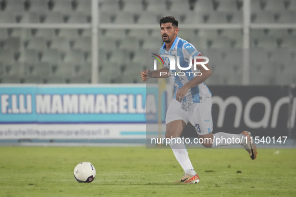 Riccardo Brosco of Delfino Pescara 1936 is in action during the Serie C NOW match between Delfino Pescara 1936 and Torres at Stadio Adriatic...