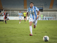 Edoardo Vergani of Delfino Pescara 1936 is in action during the Serie C NOW match between Delfino Pescara 1936 and Torres at Stadio Adriatic...