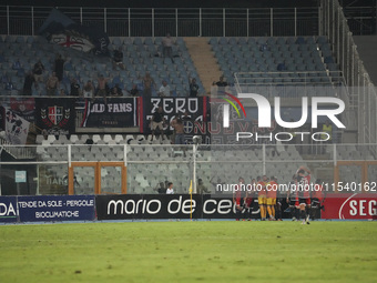 Torres celebrates the second goal with his fans during the Serie C NOW match between Delfino Pescara 1936 and Torres at Stadio Adriatico ''G...