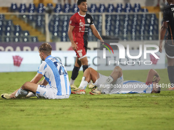 Cornelius Staver of Delfino Pescara 1936 and Filippo Pellacani of Delfino Pescara 1936 express disappointment with the final result during t...