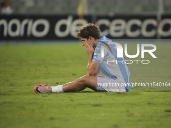 Matteo Dagasso of Delfino Pescara 1936 expresses disappointment with the final result during the Serie C NOW match between Delfino Pescara 1...