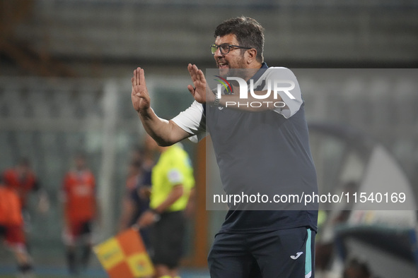 Silvio Baldini is the head coach of Delfino Pescara 1936 during the Serie C NOW match between Delfino Pescara 1936 and Torres at Stadio Adri...