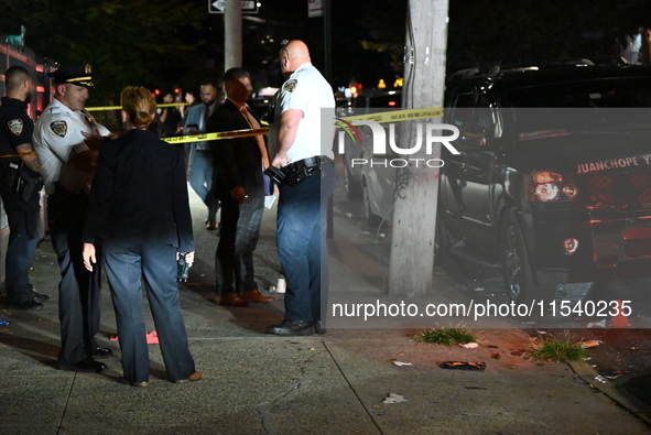 A 37-year-old male is wounded in a shooting in Brooklyn, New York, United States, on September 1, 2024. At approximately 11:20 pm, Sunday ev...