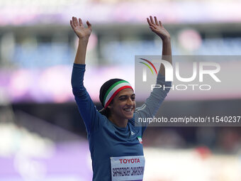 Hajar Safarzadeh Ghahderijani of Islamic Republic of Iran in action in Women's 400m - T12 Round 1 during the Paris 2024 Paralympic Games at...