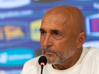 Luciano Spalletti, Italian football federation head coach, attends the press conference in Coverciano, Florence, on September 2, 2024 ahead...