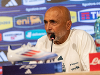 Luciano Spalletti, Italian football federation head coach, attends the press conference in Coverciano, Florence, on September 2, 2024 ahead...