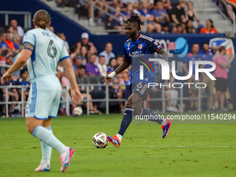 Cincinnati midfielder Chidozie Awaziem appears during the Major League Soccer match between FC Cincinnati and CF Montreal at TQL Stadium in...