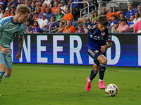 Cincinnati midfielder Luca Orellano appears during the Major League Soccer match between FC Cincinnati and CF Montreal at TQL Stadium in Cin...