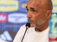 Luciano Spalletti, Italian football federation head coach, attends the press conference in Coverciano, Florence, on September 2, 2024 ahead...