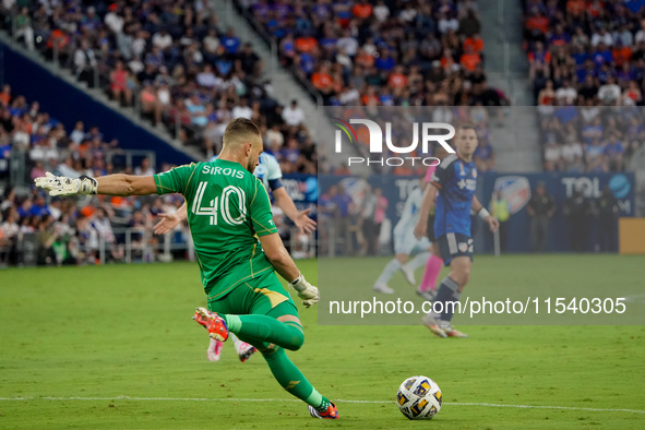 Montreal goalie Jonathan Sirols appears during the Major League Soccer match between FC Cincinnati and CF Montreal at TQL Stadium in Cincinn...