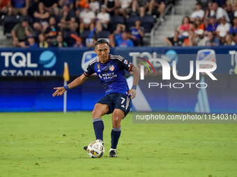 Cincinnati midfielder Yuya Kubo appears during the Major League Soccer match between FC Cincinnati and CF Montreal at TQL Stadium in Cincinn...