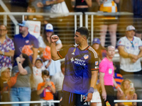 Cincinnati attacker Kevin Kelsy celebrates a goal during the Major League Soccer match between FC Cincinnati and CF Montreal at TQL Stadium...