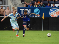 Cincinnati midfielder Luca Orellano moves the ball upfield during the Major League Soccer match between FC Cincinnati and CF Montreal at TQL...