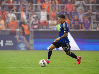 Cincinnati midfielder Luca Orellano appears during the Major League Soccer match between FC Cincinnati and CF Montreal at TQL Stadium in Cin...