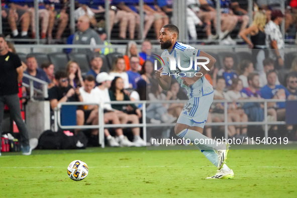 Montreal defender George Campbell appears during the Major League Soccer match between FC Cincinnati and CF Montreal at TQL Stadium in Cinci...