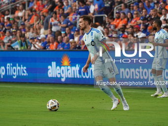 Montreal defender Joel Waterman appears during the Major League Soccer match between FC Cincinnati and CF Montreal at TQL Stadium in Cincinn...