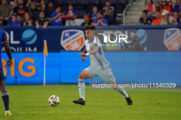 Montreal defender Fernando Alvarez appears during the Major League Soccer match between FC Cincinnati and CF Montreal at TQL Stadium in Cinc...