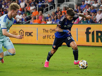 Cincinnati midfielder Luca Orellano appears during the Major League Soccer match between FC Cincinnati and CF Montreal at TQL Stadium in Cin...