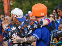 FC Cincinnati supporters are seen prior to the start of the Major League Soccer match between FC Cincinnati and CF Montreal at TQL Stadium i...