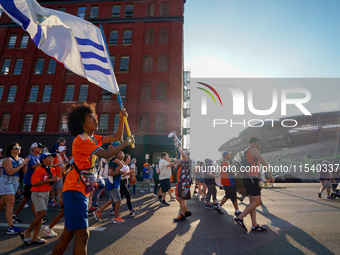 FC Cincinnati supporters are seen prior to the start of the Major League Soccer match between FC Cincinnati and CF Montreal at TQL Stadium i...