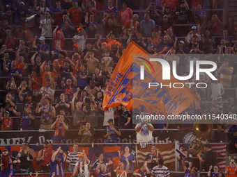 FC Cincinnati supporters celebrate a goal during the Major League Soccer match between FC Cincinnati and CF Montreal at TQL Stadium in Cinci...