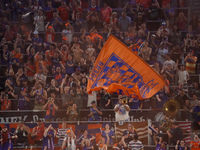 FC Cincinnati supporters celebrate a goal during the Major League Soccer match between FC Cincinnati and CF Montreal at TQL Stadium in Cinci...