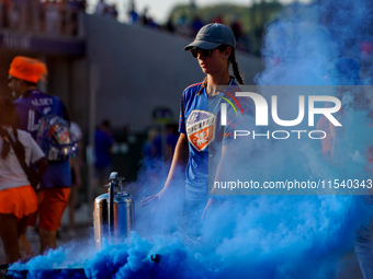 FC Cincinnati supporters are seen prior to the start of the Major League Soccer match between FC Cincinnati and CF Montreal at TQL Stadium i...