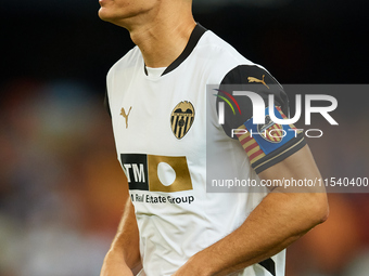 Pepelu of Valencia CF looks on prior to the LaLiga EA Sports match between Valencia CF and Villarreal CF at Mestalla stadium in Valencia, Sp...