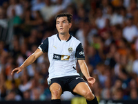 Hugo Guillamon of Valencia CF is in action during the LaLiga EA Sports match between Valencia CF and Villarreal CF at Mestalla stadium in Va...