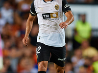 Luis Rioja of Valencia CF reacts during the LaLiga EA Sports match between Valencia CF and Villarreal CF at Mestalla stadium in Valencia, Sp...