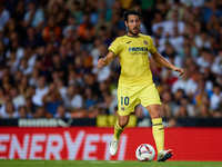 Dani Parejo of Villarreal CF is in action during the LaLiga EA Sports match between Valencia CF and Villarreal CF at Mestalla stadium in Val...