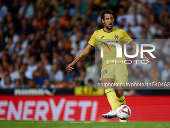 Dani Parejo of Villarreal CF is in action during the LaLiga EA Sports match between Valencia CF and Villarreal CF at Mestalla stadium in Val...