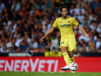 Dani Parejo of Villarreal CF is in action during the LaLiga EA Sports match between Valencia CF and Villarreal CF at Mestalla stadium in Val...