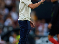 Marcelino Garcia Toral, head coach of Villarreal CF, reacts during the LaLiga EA Sports match between Valencia CF and Villarreal CF at Mesta...