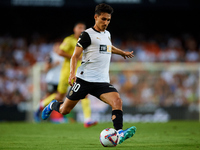 Andre Almeida of Valencia CF is in action during the LaLiga EA Sports match between Valencia CF and Villarreal CF at Mestalla stadium in Val...