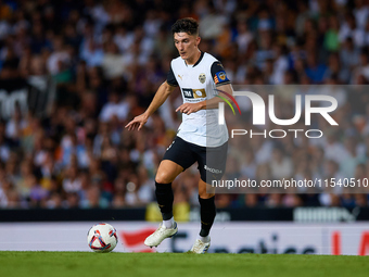 Pepelu of Valencia CF is in action during the LaLiga EA Sports match between Valencia CF and Villarreal CF at Mestalla stadium in Valencia,...