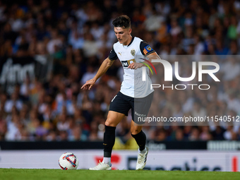 Pepelu of Valencia CF is in action during the LaLiga EA Sports match between Valencia CF and Villarreal CF at Mestalla stadium in Valencia,...