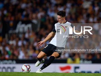 Pepelu of Valencia CF is in action during the LaLiga EA Sports match between Valencia CF and Villarreal CF at Mestalla stadium in Valencia,...