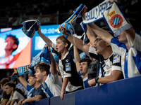 Fans of RCD Espanyol  during the LaLiga EA Sports match between RCD Espanyol de Barcelona and Rayo Vallecano, on August 31, 2024.  (